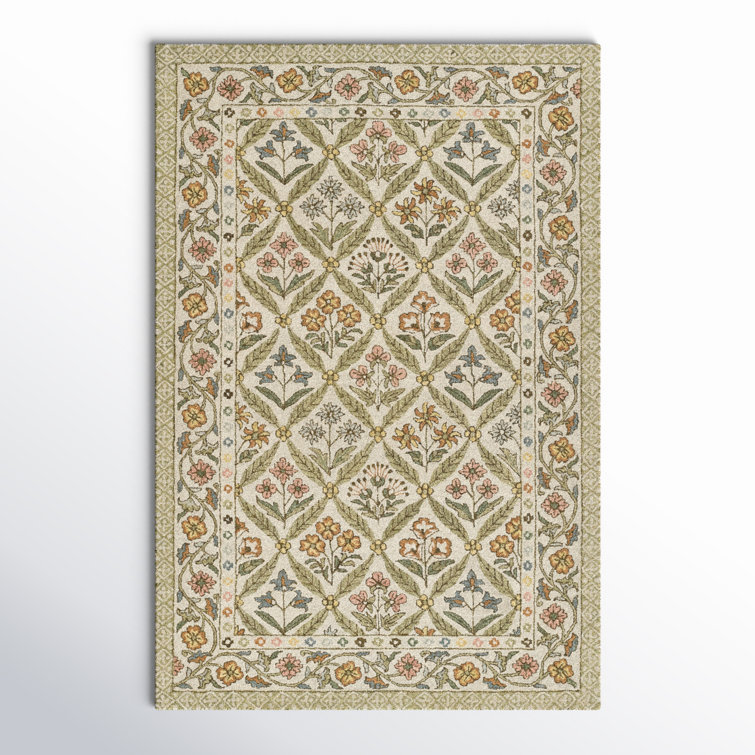 Cotswold Green Handmade Tufted Wool 2' x 3' Area Rug
