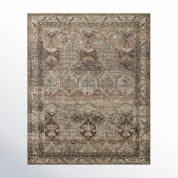 Elysian Light Blue Rectangular Synthetic Easy-Care Rug, 7'6" x 9'6"