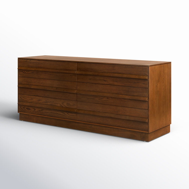 Deirdra Medium Oak 6-Drawer Dresser with Sleek Handles