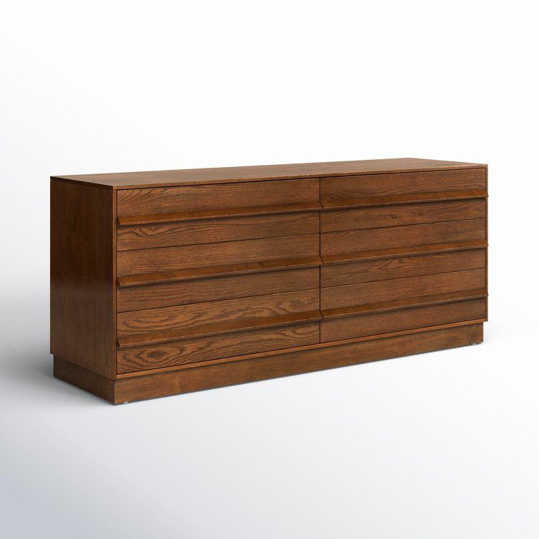 Deirdra Medium Oak 6-Drawer Dresser with Sleek Handles