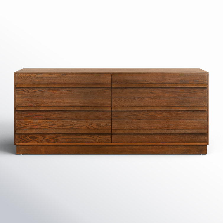 Deirdra Medium Oak 6-Drawer Dresser with Sleek Handles