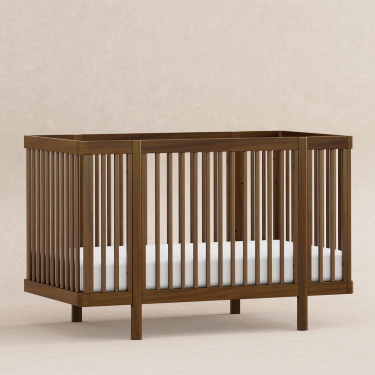 Natural Walnut 8-in-1 Convertible Crib with Rounded Spindles