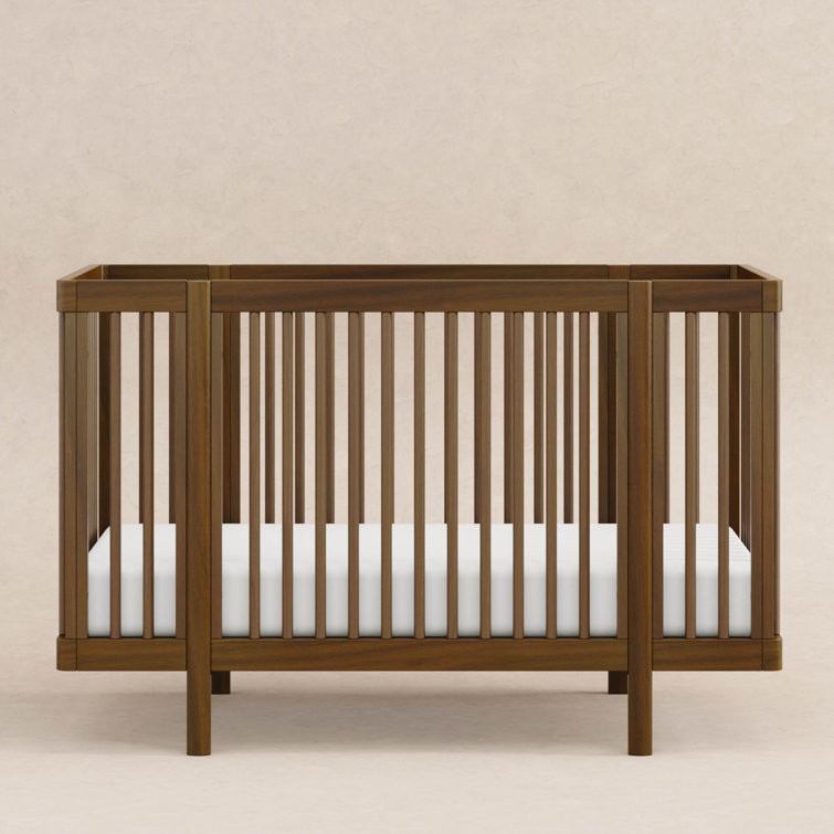 Natural Walnut 8-in-1 Convertible Crib with Rounded Spindles