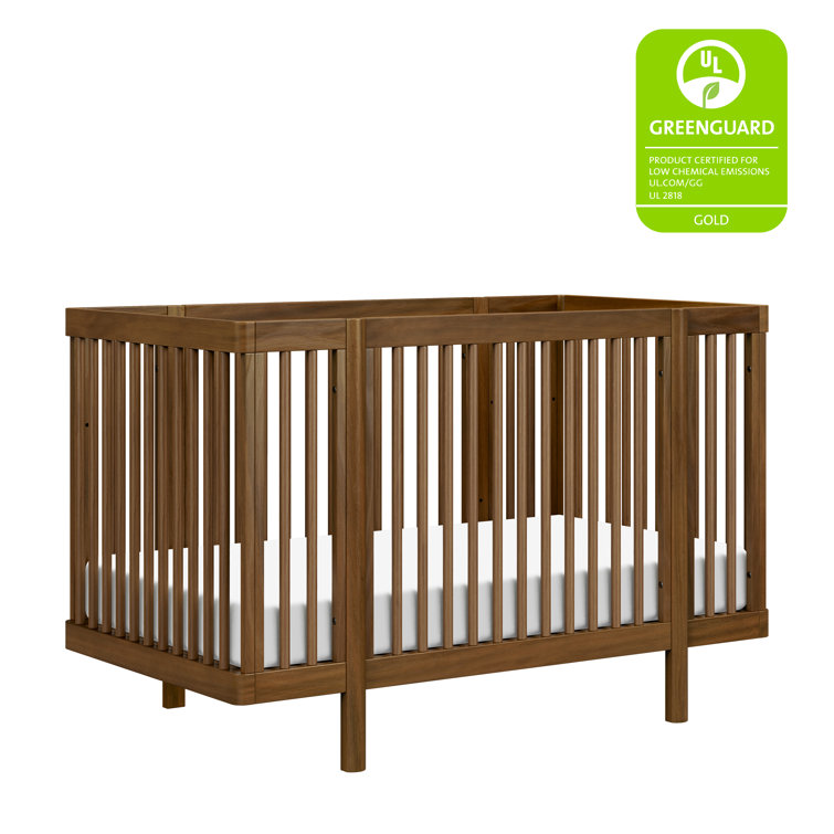 Natural Walnut 8-in-1 Convertible Crib with Rounded Spindles