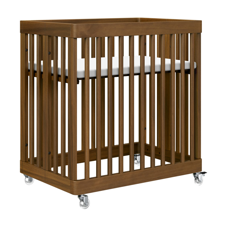 Natural Walnut 8-in-1 Convertible Crib with Rounded Spindles