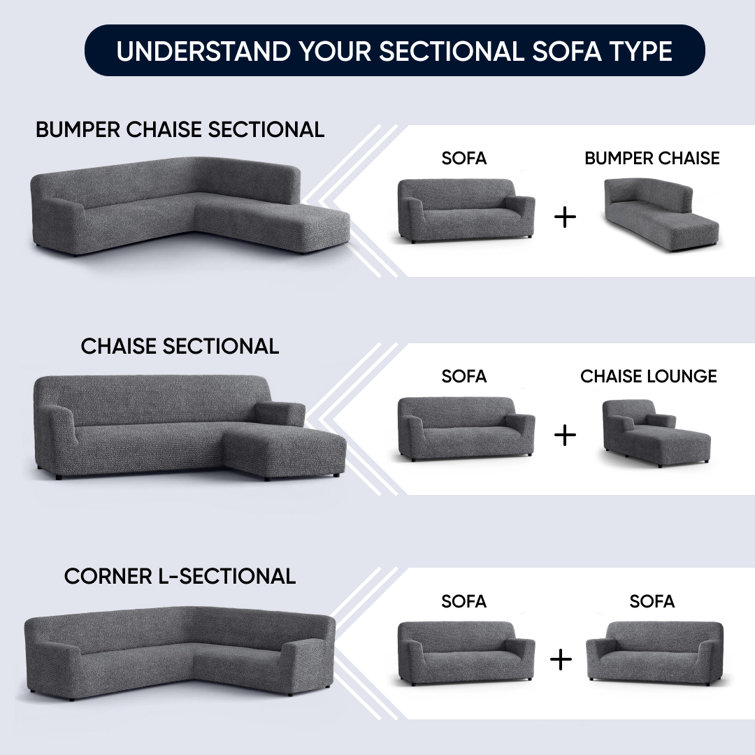 Dark Gray Stretchable Microfiber L-Shape Sofa Cover