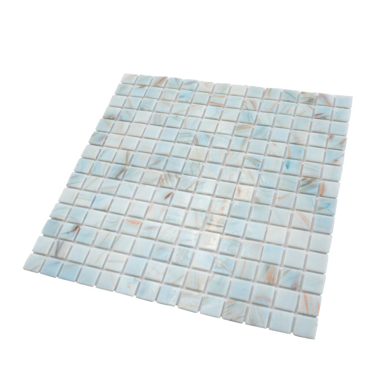 Celestial 12" x 12" Pastel Blue Iridescent Glass Mosaic Tile