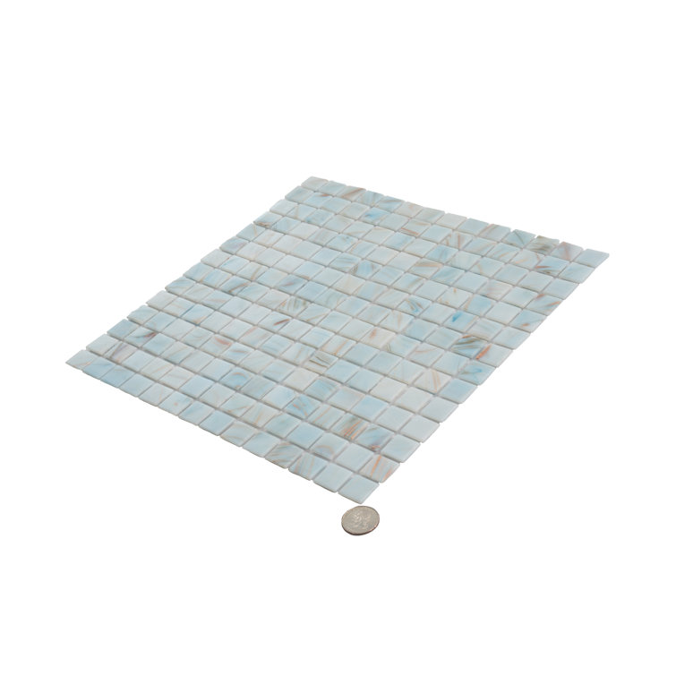 Celestial 12" x 12" Pastel Blue Iridescent Glass Mosaic Tile
