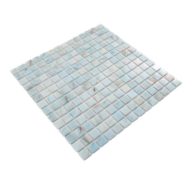 Celestial 12" x 12" Pastel Blue Iridescent Glass Mosaic Tile