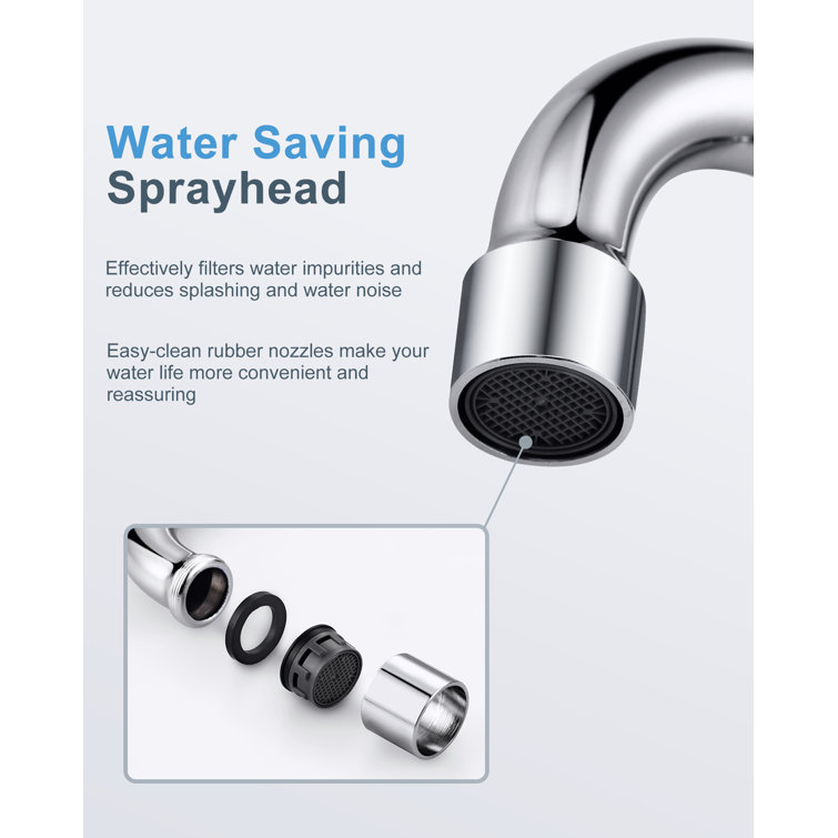 Polished Chrome Double Handle High-Arc Kitchen Faucet