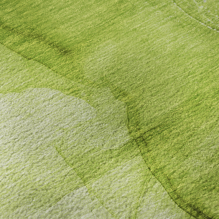Green 8' x 10' Washable Synthetic Rectangular Rug