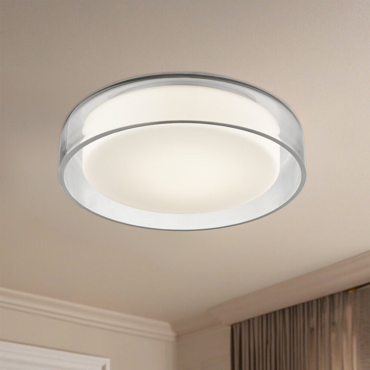 Clear Glass Drum LED Flush Mount Light
