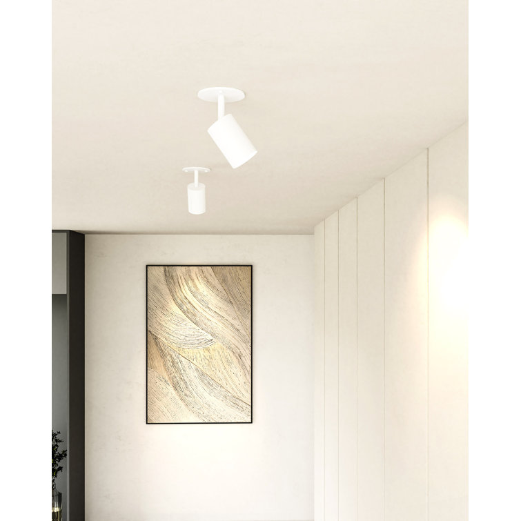 White Adjustable Cylindrical Flush Mount Spotlight