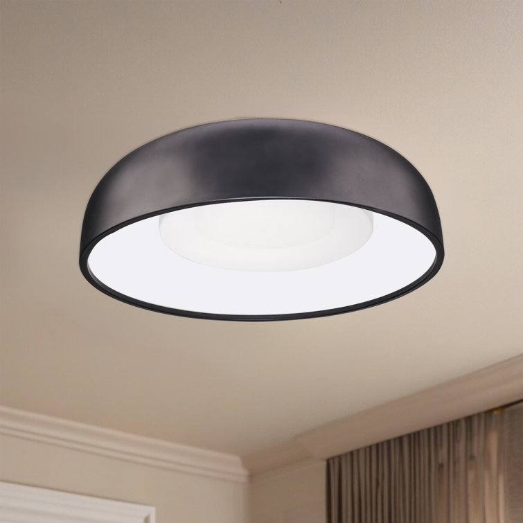 Black Glass LED Flush Mount Ceiling Light