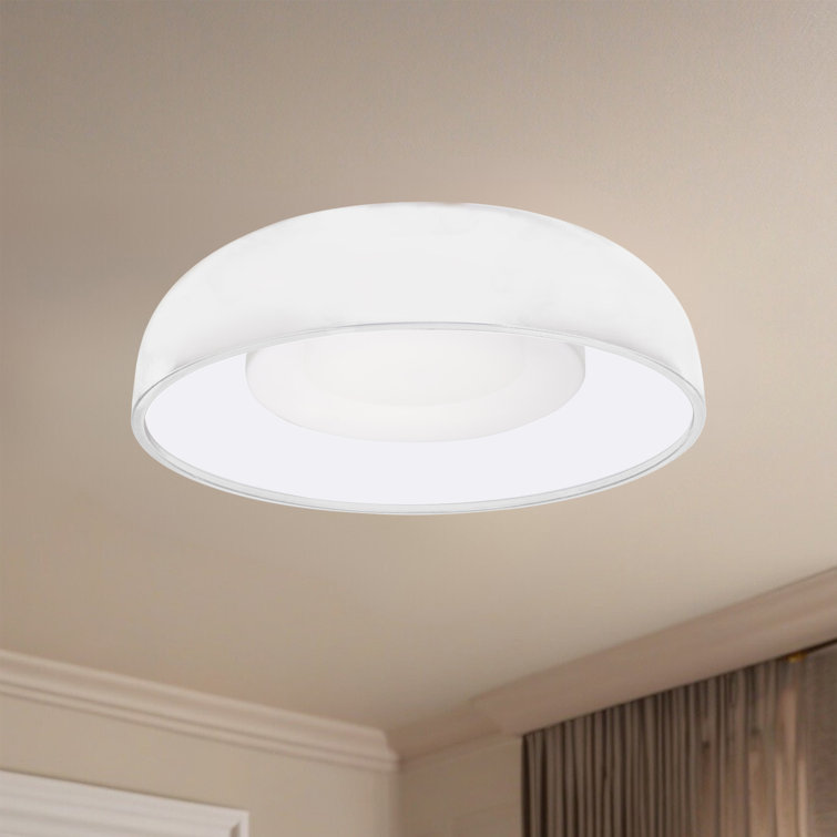 Beacon Bold White Glass LED Flush Mount Bowl 20"