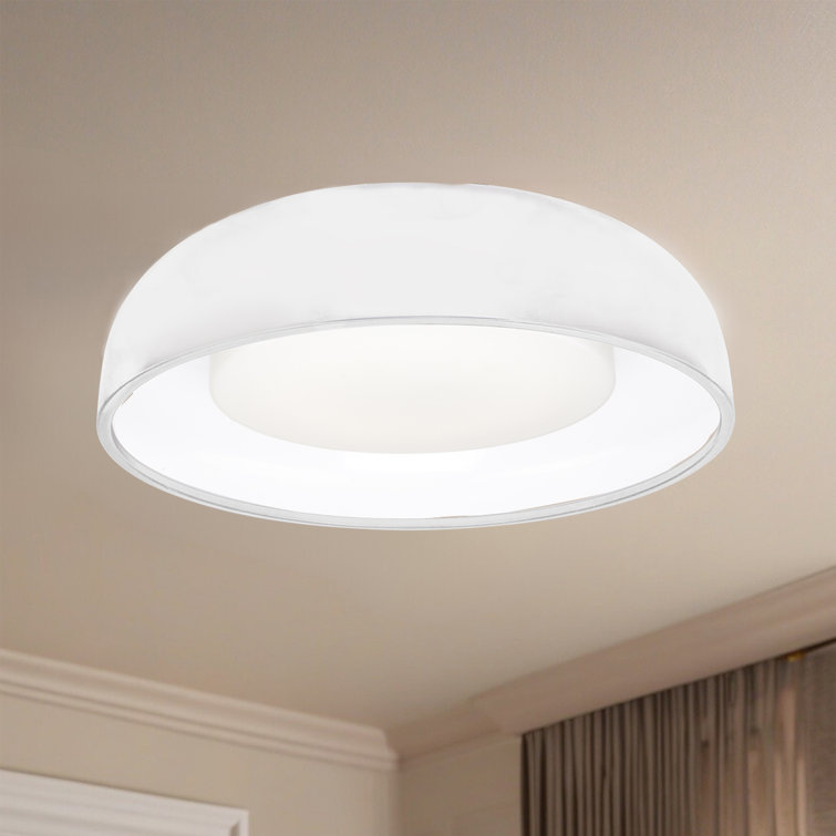White Glass LED Flush Mount Ceiling Light