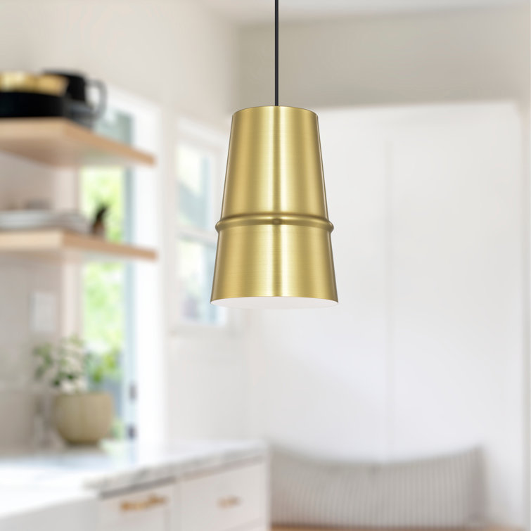 Castor 12" Gold and Brushed Nickel Aluminum Pendant Light