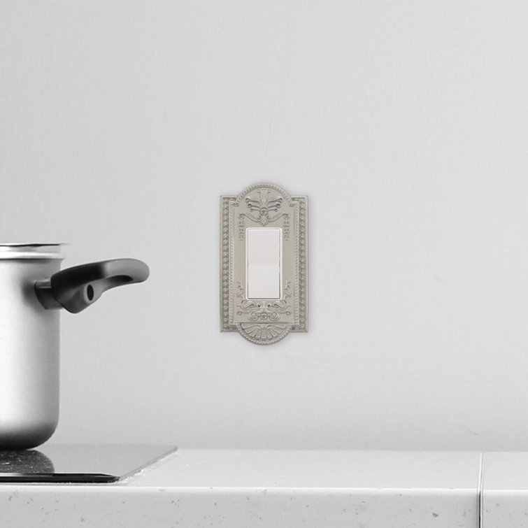 Vintage Satin Nickel Metal 1-Gang Rocker Wall Plate