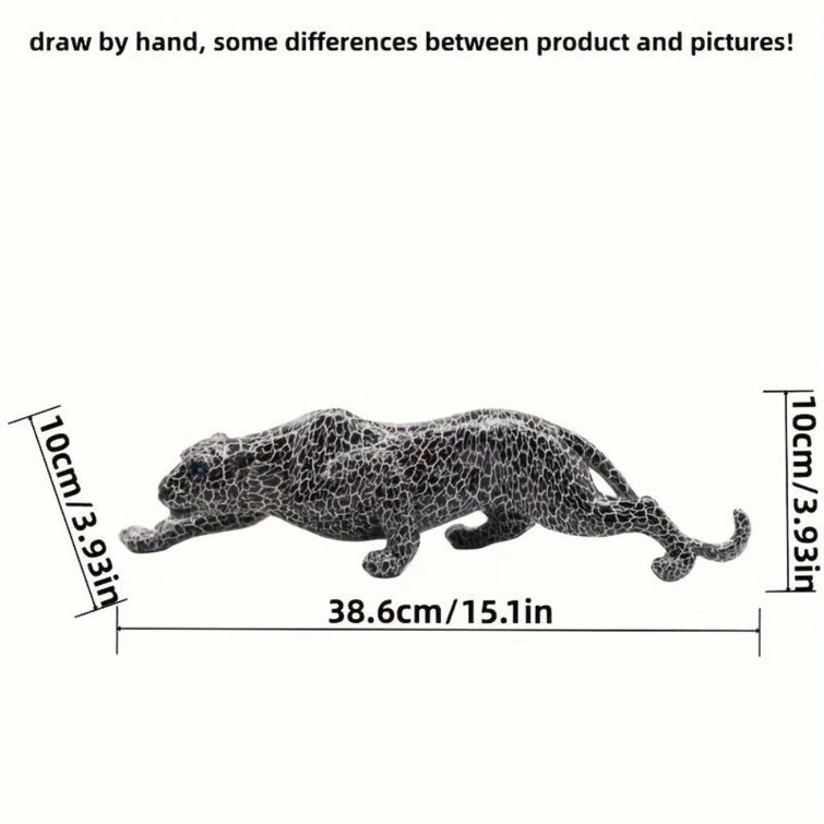 Modern Black and White Resin Leopard Statue