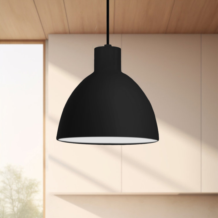 Black Glass LED Bowl Pendant Light