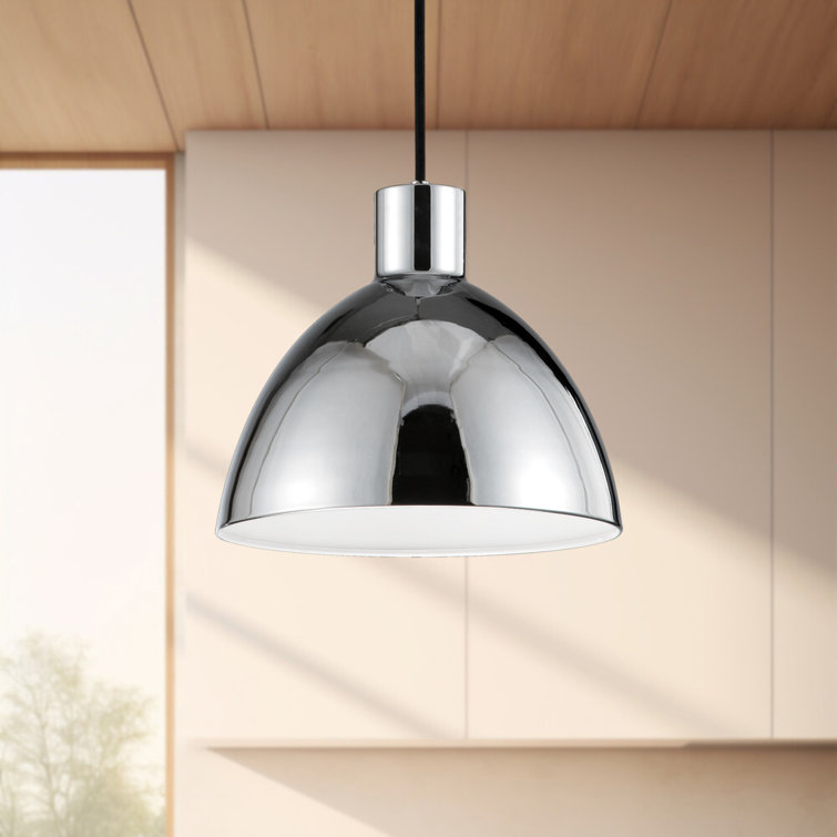 Chrome Glass LED Bowl Pendant Light