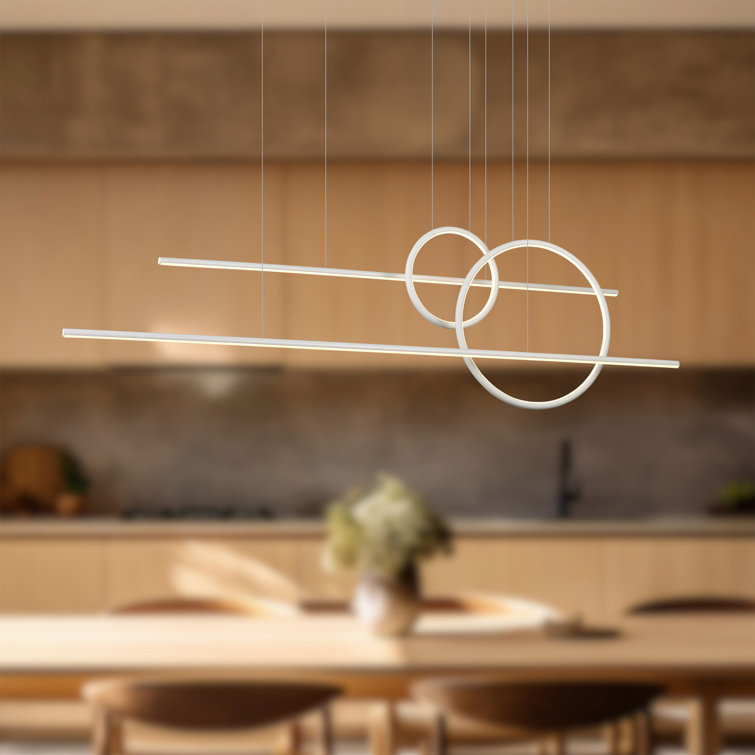 Chute Calypso 56" Modern White Aluminum LED Kitchen Island Pendant