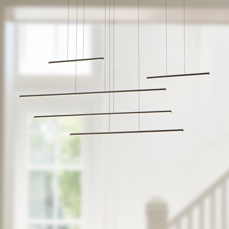 Chute Motion Sleek Black Aluminum 60.5" LED Pendant