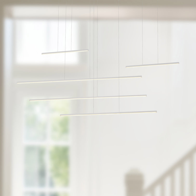Chute Motion Sleek White Aluminum 60.5" LED Pendant Light