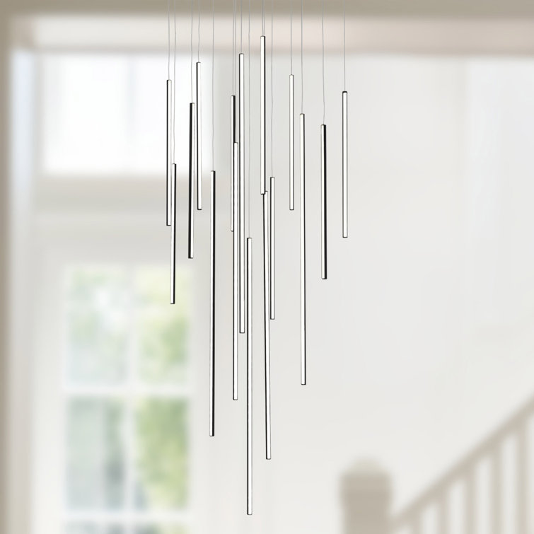 Black Aluminum 16-Light LED Cluster Pendant