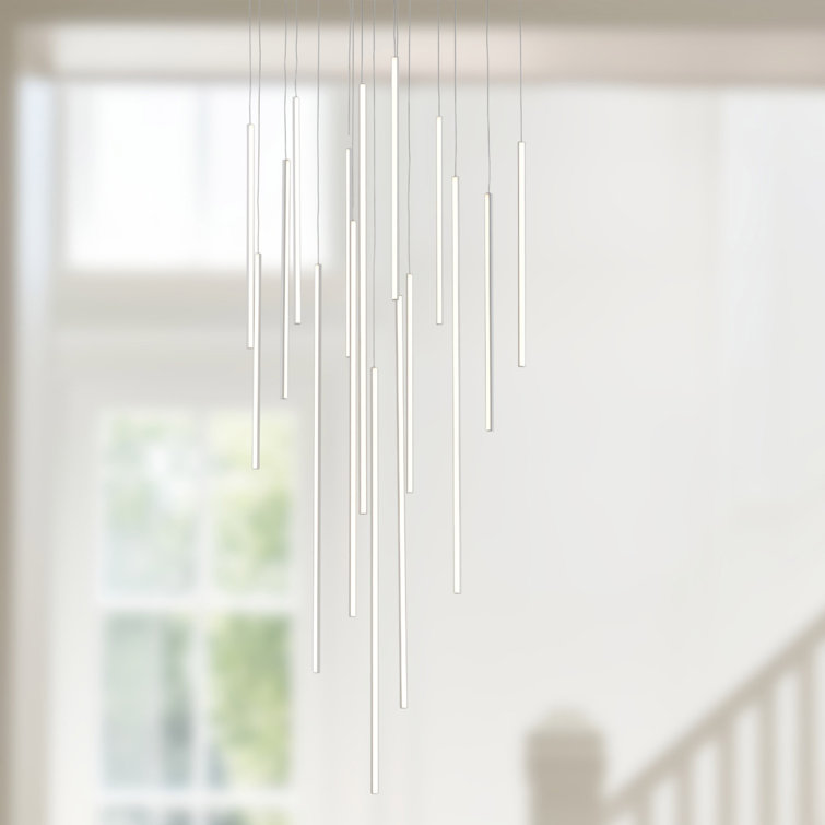 Chute 39'' White Aluminum LED Cluster Pendant