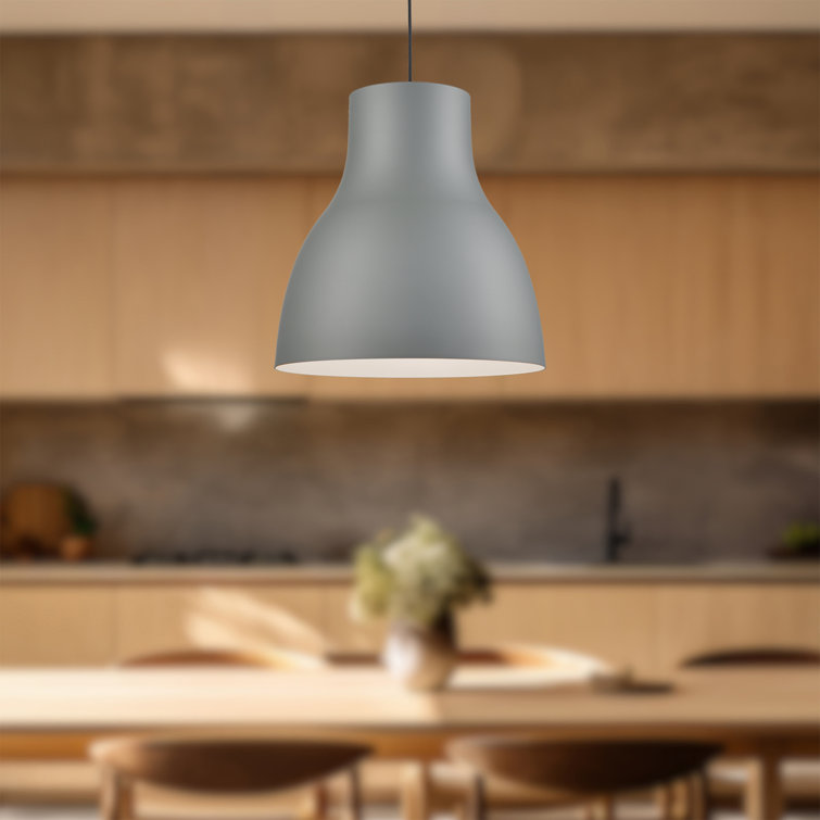 Cradle Tapered 25" Aluminum Black Pendant with Matte White Interior