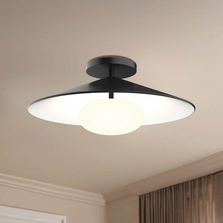 Cruz Geometric Wave-Inspired LED Flush Mount in Gray