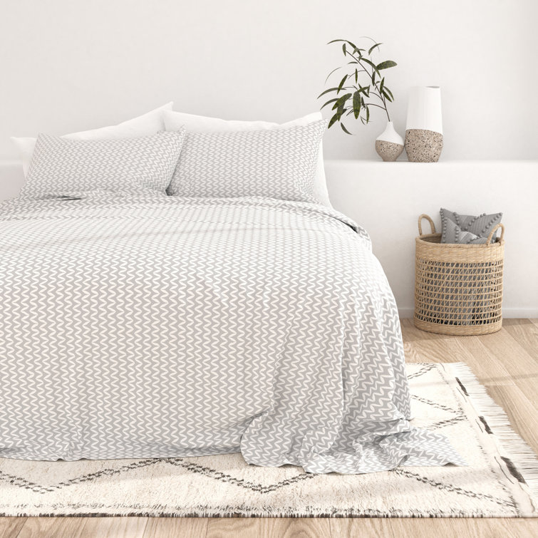 Light Gray Chevron Twin Microfiber Sheet Set