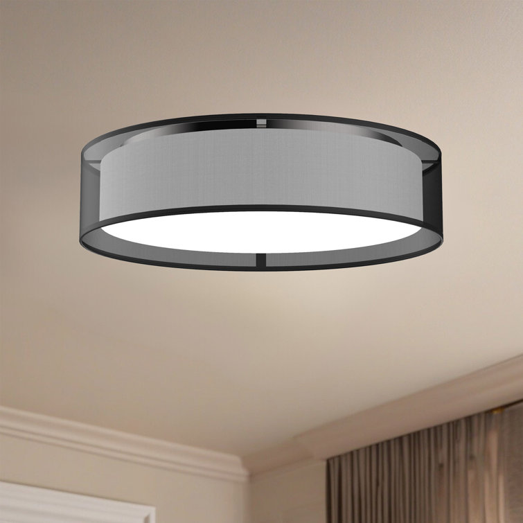 Dalton 20" Black Organza LED Energy Star Flush Mount