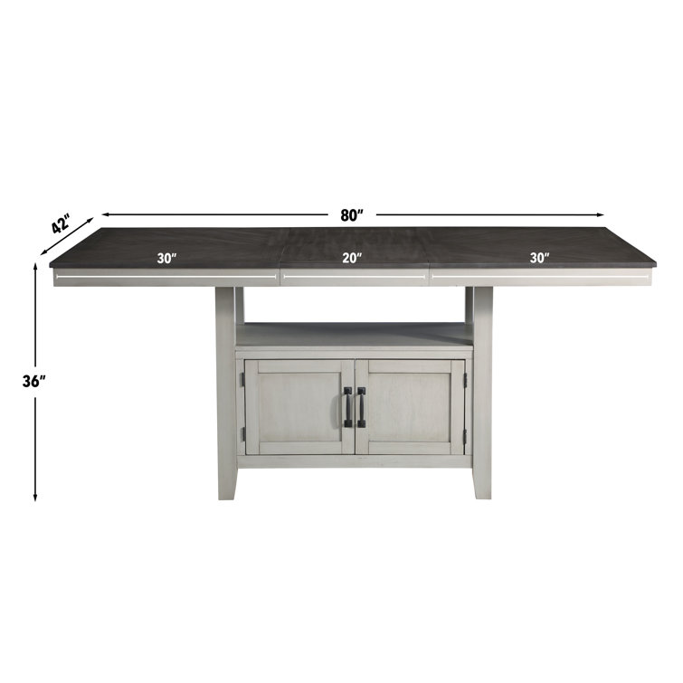 Hyland Stone Gray and Charcoal 7-Piece Counter-Height Dining Set