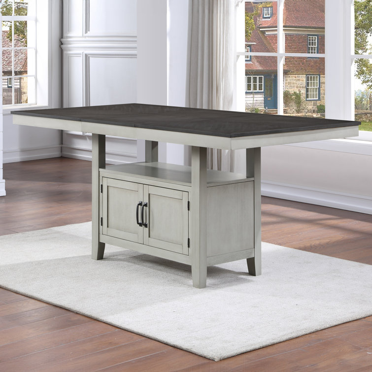 Hyland Stone Gray and Charcoal 7-Piece Counter-Height Dining Set