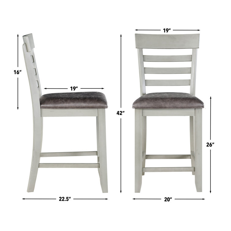 Hyland Stone Gray and Charcoal 7-Piece Counter-Height Dining Set