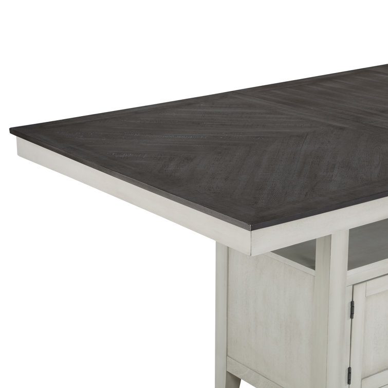 Hyland Stone Gray and Charcoal 7-Piece Counter-Height Dining Set