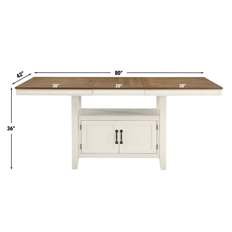 Hyland Light Brown and White 6-Piece Counter-Height Dining Set