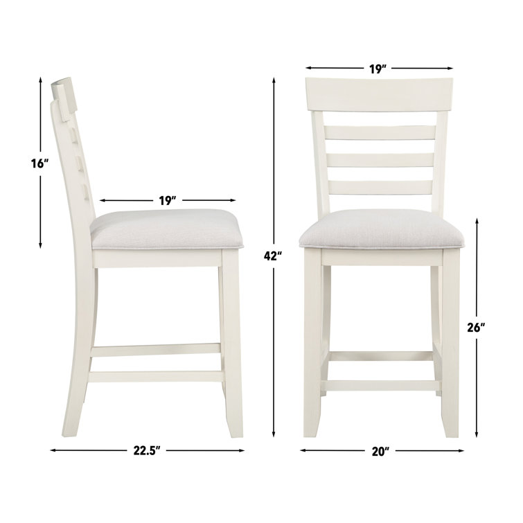 Hyland Light Brown and White 6-Piece Counter-Height Dining Set