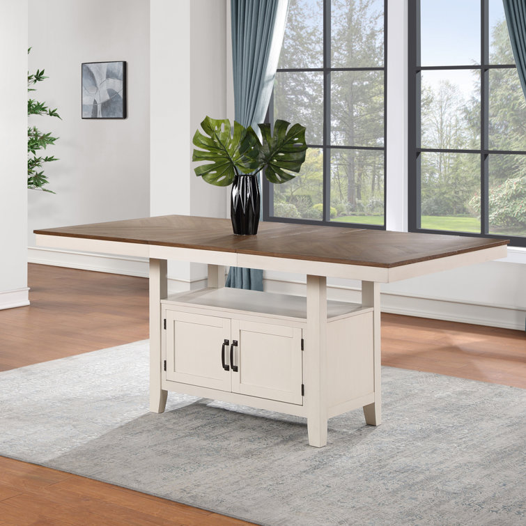 Hyland Light Brown and White 6-Piece Counter-Height Dining Set