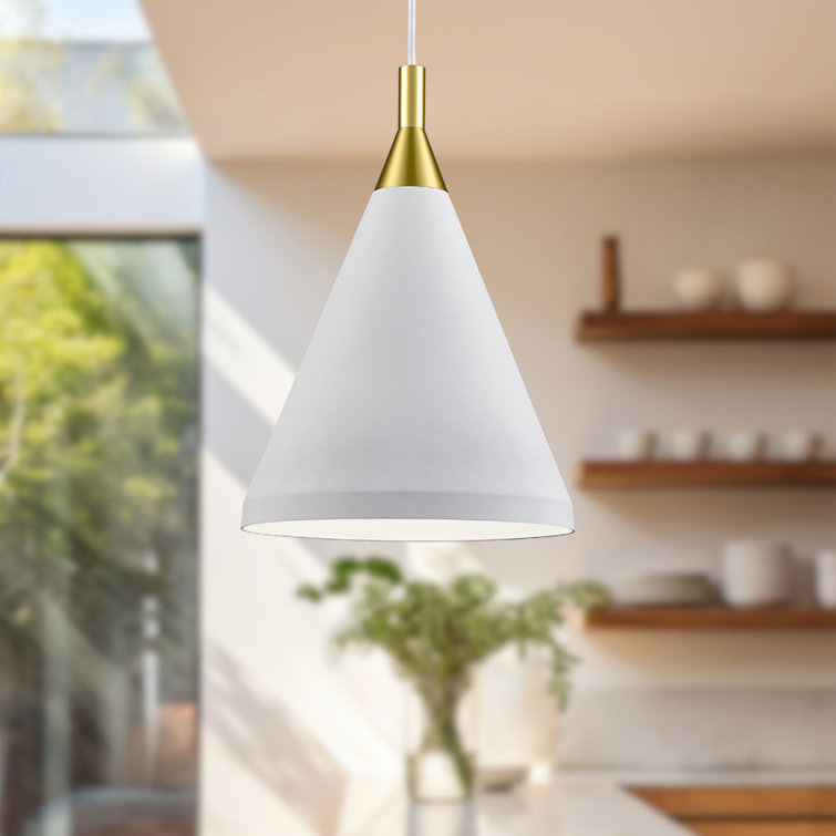 Dorothy Brushed Nickel & White Aluminum Pendant Light