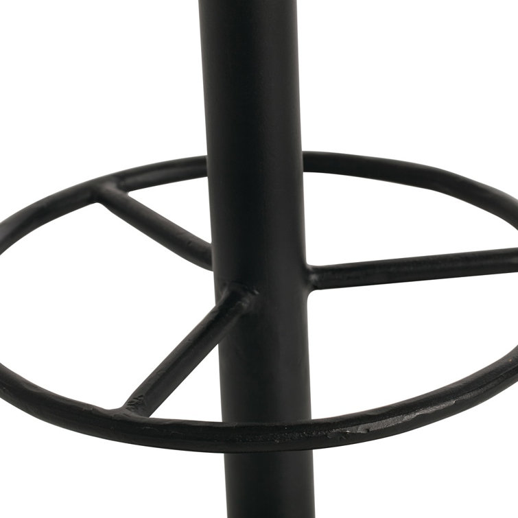 Brown Wood and Metal Swivel Counter Stool