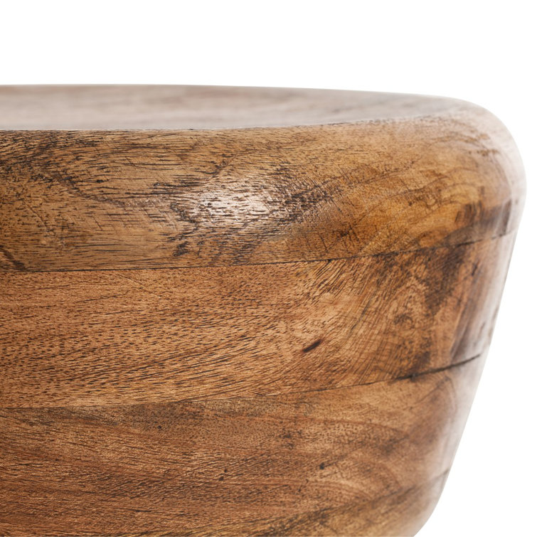 Brown Wood and Metal Swivel Counter Stool