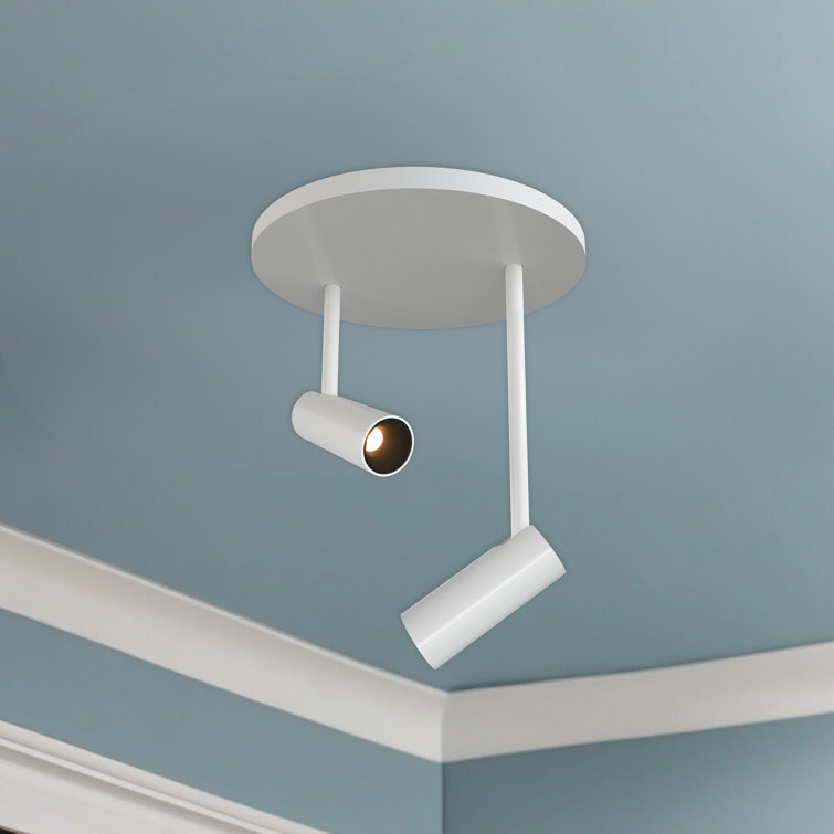 Downey Slim White Aluminum LED Semi-Flush Spotlight, 5.75" H