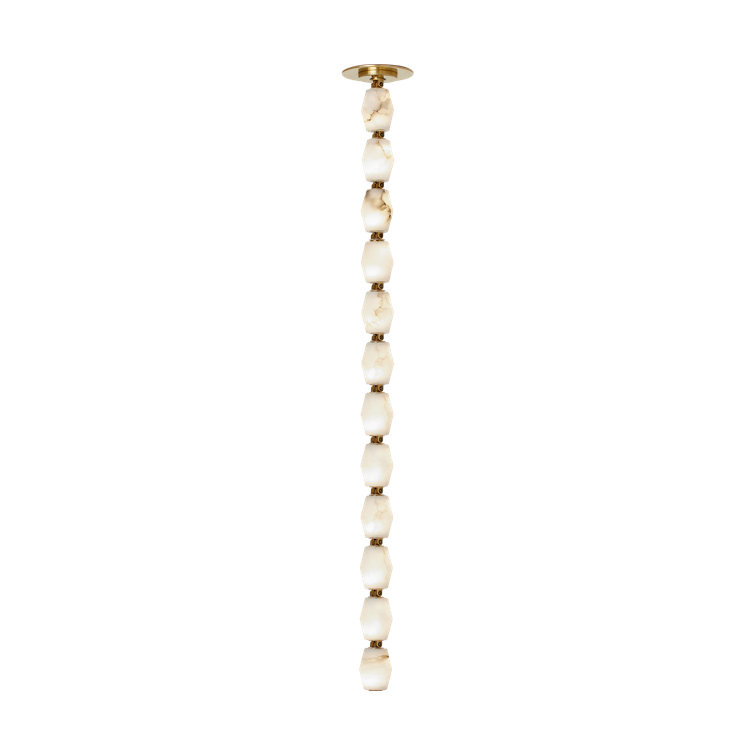 Hand Rubbed Antique Brass Mini Pendant with Alabaster Glass Shade