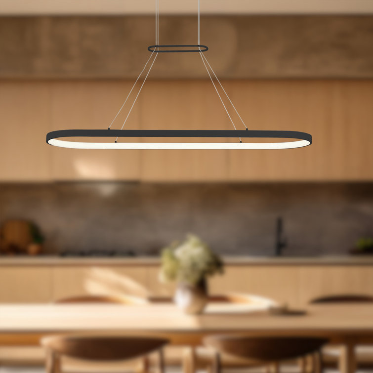 Eerie Stadium-Shape 47.25" Black Aluminum LED Pendant