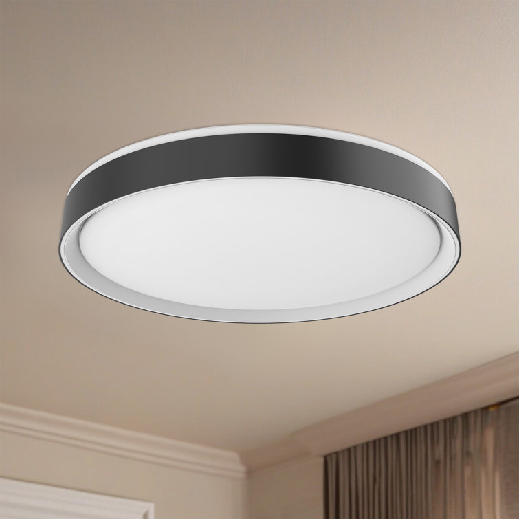 Essex Sleek Black & White Aluminum LED Flush Mount
