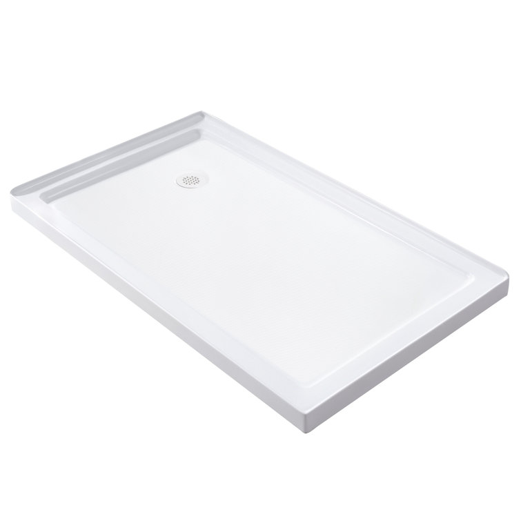 Langham 60" x 77.5" Frameless Frosted Glass Sliding Shower Enclosure with Base