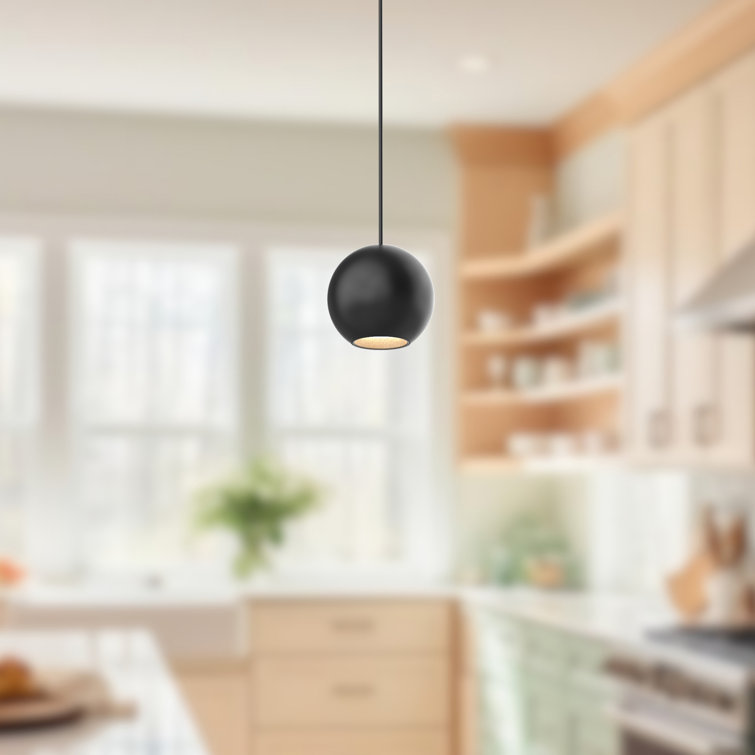 Black Glass Globe LED Pendant Light